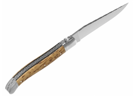 Prestige edition Laguiole knife with birch wood handle and stainless steel bolsters image 4