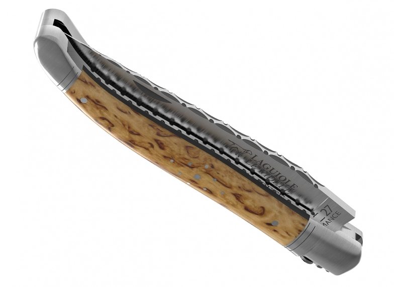 Prestige edition Laguiole knife with birch wood handle and stainless steel bolsters image 5