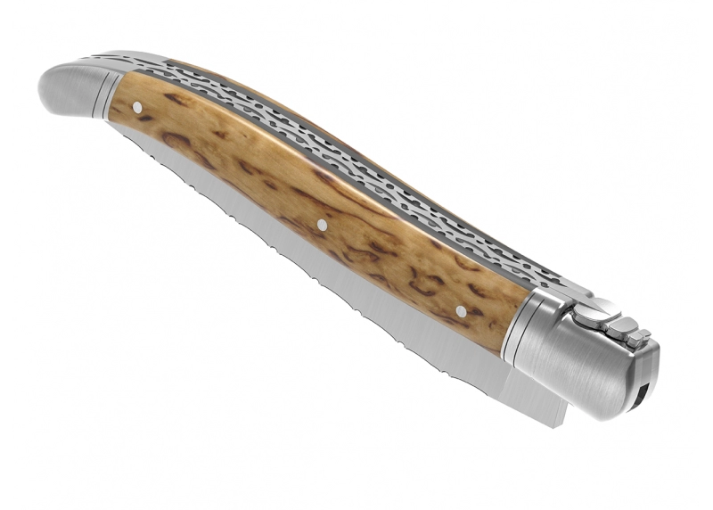 Prestige edition Laguiole knife with birch wood handle and stainless steel bolsters image 7