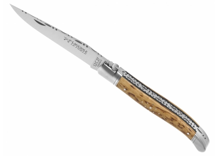 Prestige edition Laguiole knife with birch wood handle and stainless steel bolsters image 8