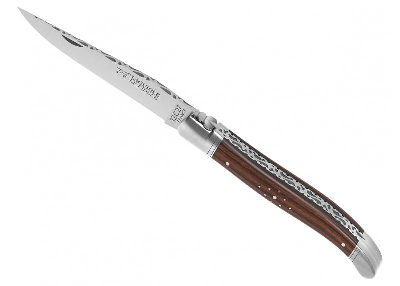 Prestige edition Laguiole knife with bocote wood handle and stainless steel bolsters image 15