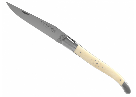 Prestige edition Laguiole knife with bovine bone handle and stainless steel bolsters image 3