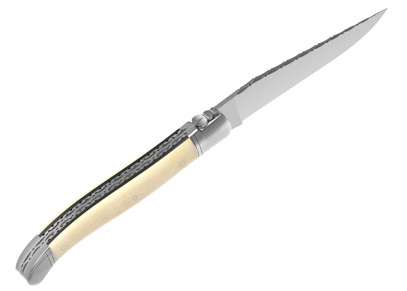 Prestige edition Laguiole knife with bovine bone handle and stainless steel bolsters image 4