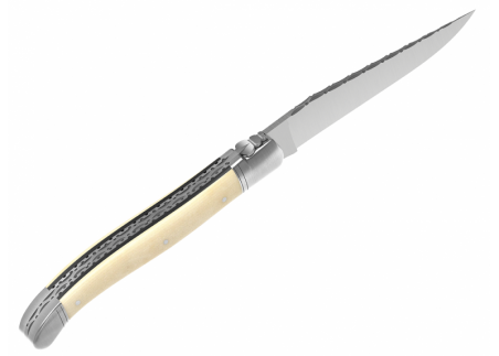 Prestige edition Laguiole knife with bovine bone handle and stainless steel bolsters image 4