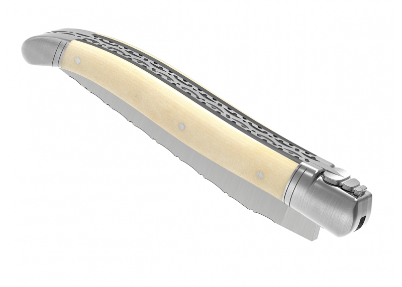 Prestige edition Laguiole knife with bovine bone handle and stainless steel bolsters image 7