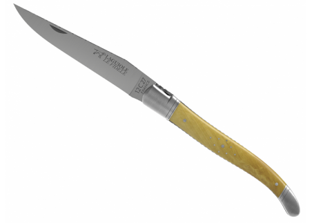 Prestige edition Laguiole knife with boxwood handle and stainless steel bolsters image 3