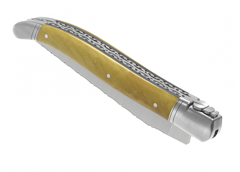 Prestige edition Laguiole knife with boxwood handle and stainless steel bolsters image 7