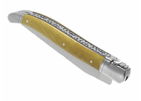 Prestige edition Laguiole knife with boxwood handle and stainless steel bolsters image 14