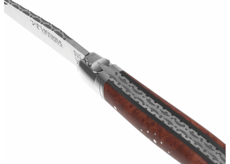 Couteau Laguiole prestige avec un manche en racine de bruyère et mitres en acier inoxydable image 1