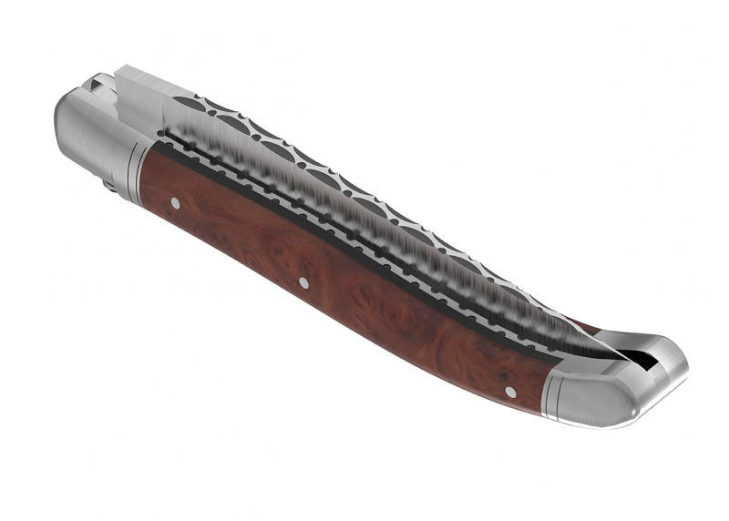 Couteau Laguiole prestige avec un manche en racine de bruyère et mitres en acier inoxydable image 5