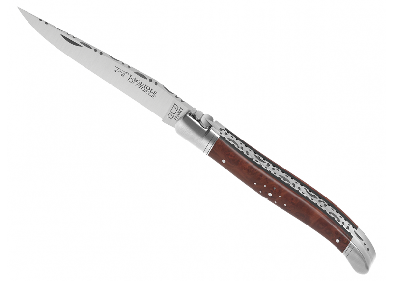 Couteau Laguiole prestige avec un manche en racine de bruyère et mitres en acier inoxydable image 7