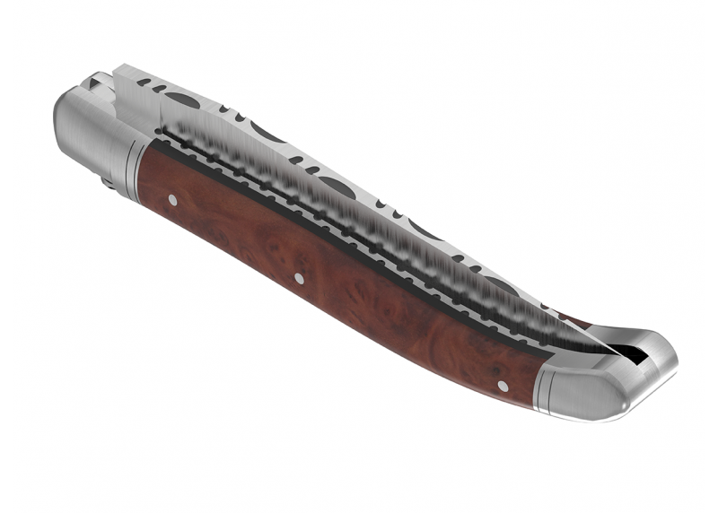 Couteau Laguiole prestige avec un manche en racine de bruyère et mitres en acier inoxydable image 12
