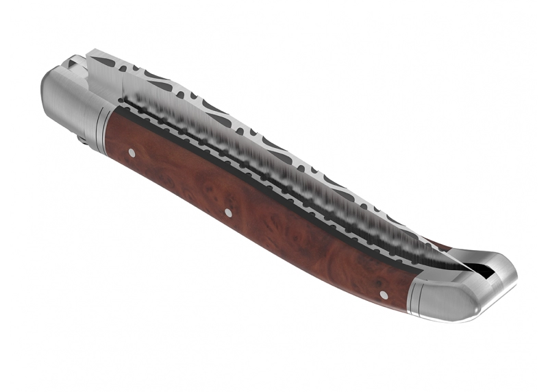 Prestige edition Laguiole knife with briar root wood handle and stainless steel bolsters image 20