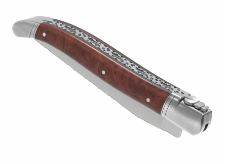 Prestige edition Laguiole knife with briar root wood handle and stainless steel bolsters image 21