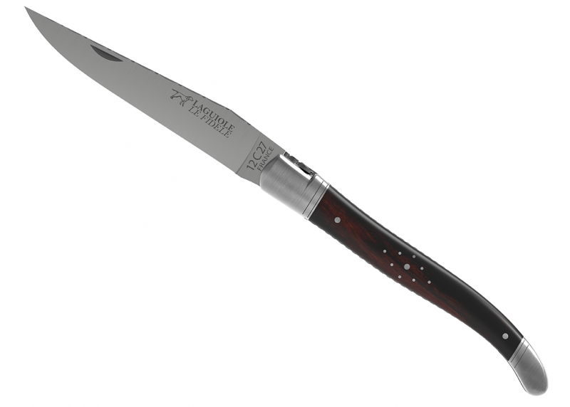 Prestige edition Laguiole knife with ironwood handle and stainless steel bolsters image 3