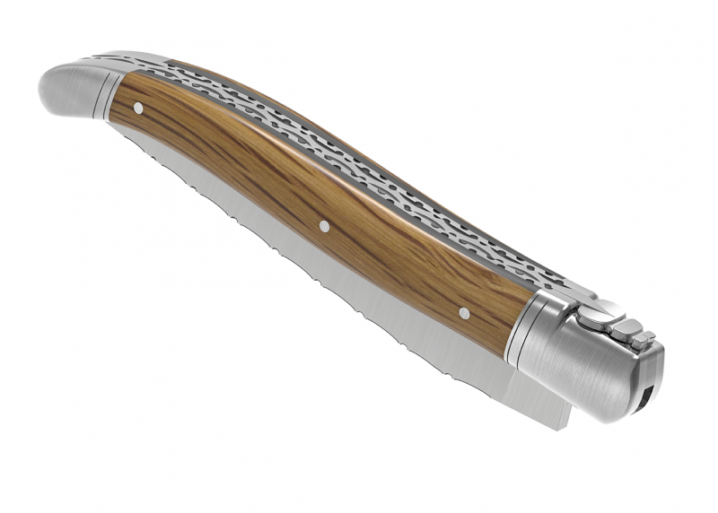 Prestige edition Laguiole knife with oak wood handle and stainless steel bolsters image 7