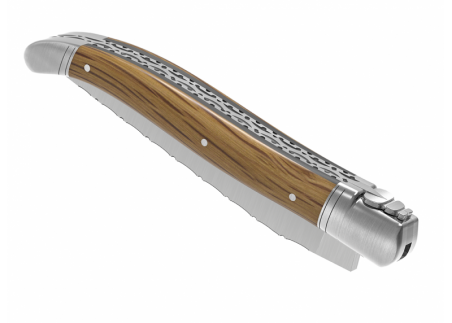 Prestige edition Laguiole knife with oak wood handle and stainless steel bolsters image 7