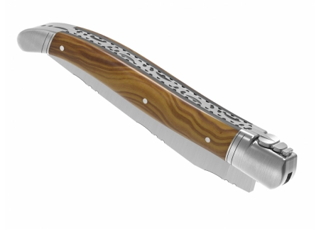 Prestige edition Laguiole knife with olive wood handle and stainless steel bolsters image 14