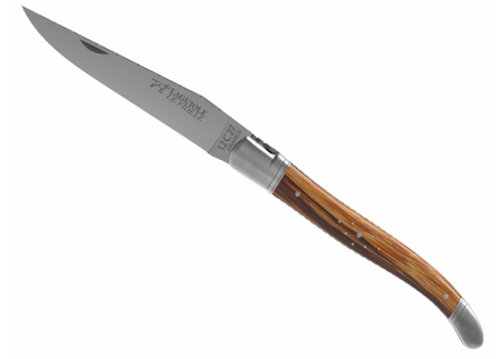 Prestige edition Laguiole knife with serpent wood handle and stainless steel bolsters image 3