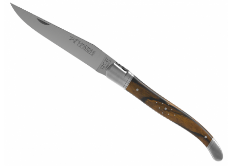 Prestige edition Laguiole knife with royal ebony wood handle and stainless steel bolsters image 3