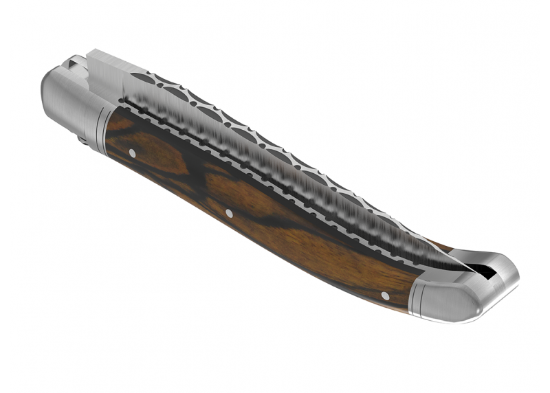 Prestige edition Laguiole knife with royal ebony wood handle and stainless steel bolsters image 6