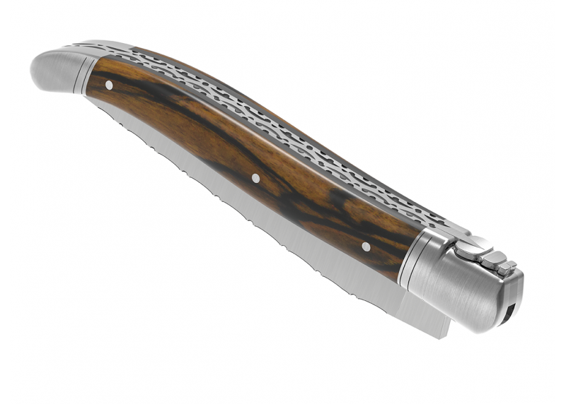 Prestige edition Laguiole knife with royal ebony wood handle and stainless steel bolsters image 7