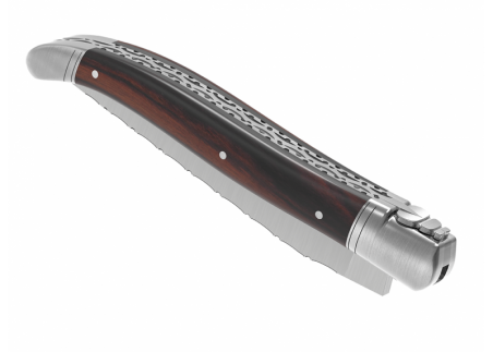 Prestige edition Laguiole knife with violet wood handle and stainless steel bolsters image 7