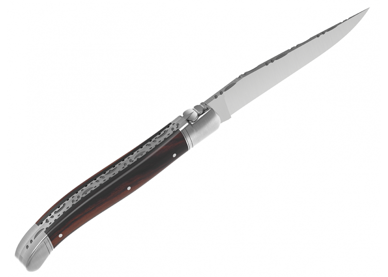 Prestige edition Laguiole knife with violet wood handle and stainless steel bolsters image 11