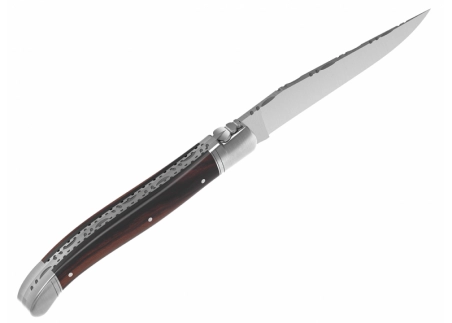 Prestige edition Laguiole knife with violet wood handle and stainless steel bolsters image 11