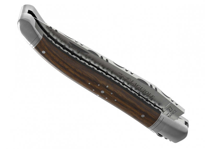 Couteau Laguiole prestige avec un manche en bois de noyer et mitres en acier inoxydable image 11