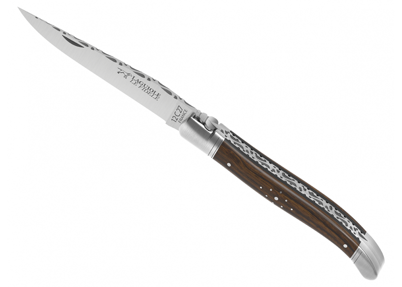 Couteau Laguiole prestige avec un manche en bois de noyer et mitres en acier inoxydable image 14