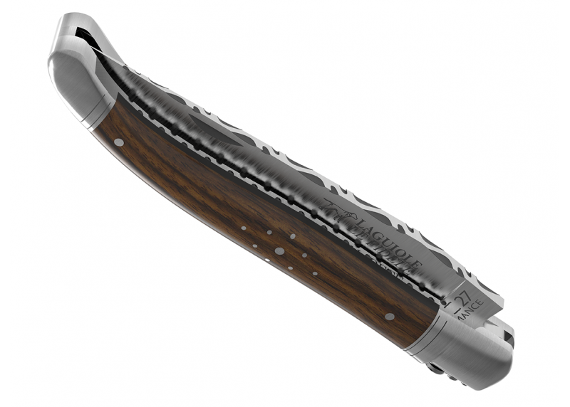 Prestige edition Laguiole knife with walnut wood handle and stainless steel bolsters image 19