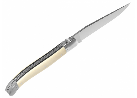 Prestige edition Laguiole knife with mammoth ivory handle and stainless steel bolsters image 4