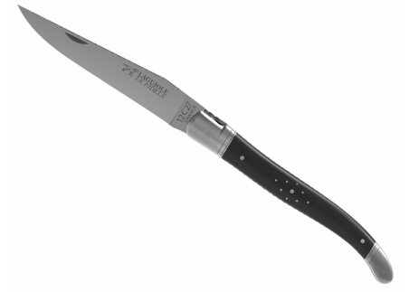 Prestige edition Laguiole knife with ebony wood handle and stainless steel bolsters image 3