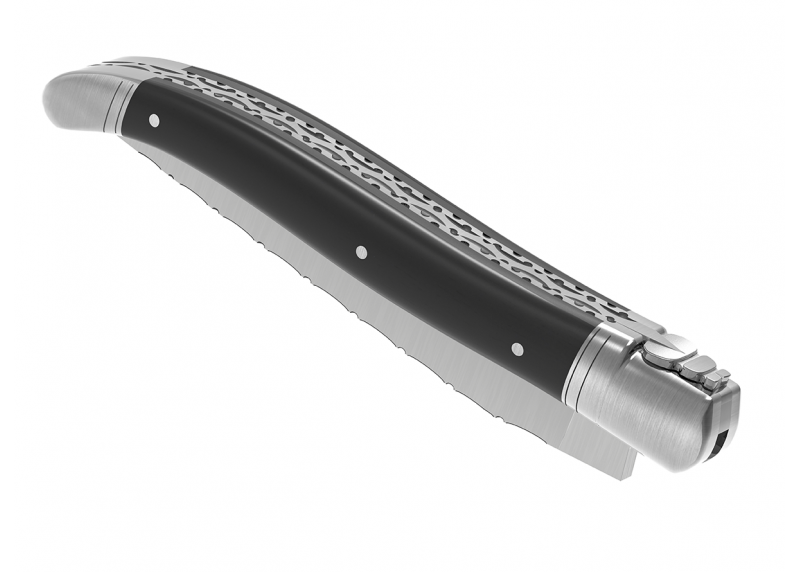 Prestige edition Laguiole knife with ebony wood handle and stainless steel bolsters image 7