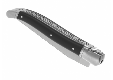 Prestige edition Laguiole knife with ebony wood handle and stainless steel bolsters image 7