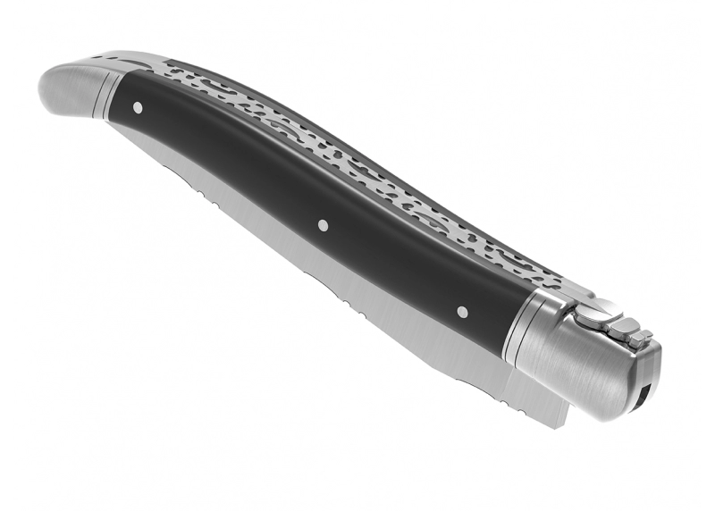 Prestige edition Laguiole knife with ebony wood handle and stainless steel bolsters image 14