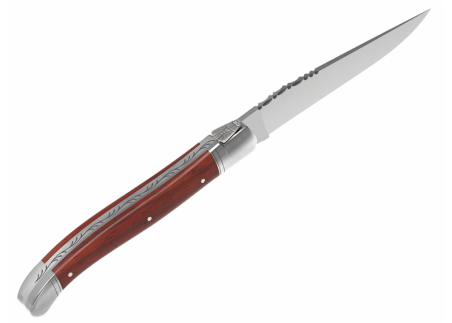 Couteau Laguiole avec un manche en bois de corail et 2 mitres en acier inoxydable image 3