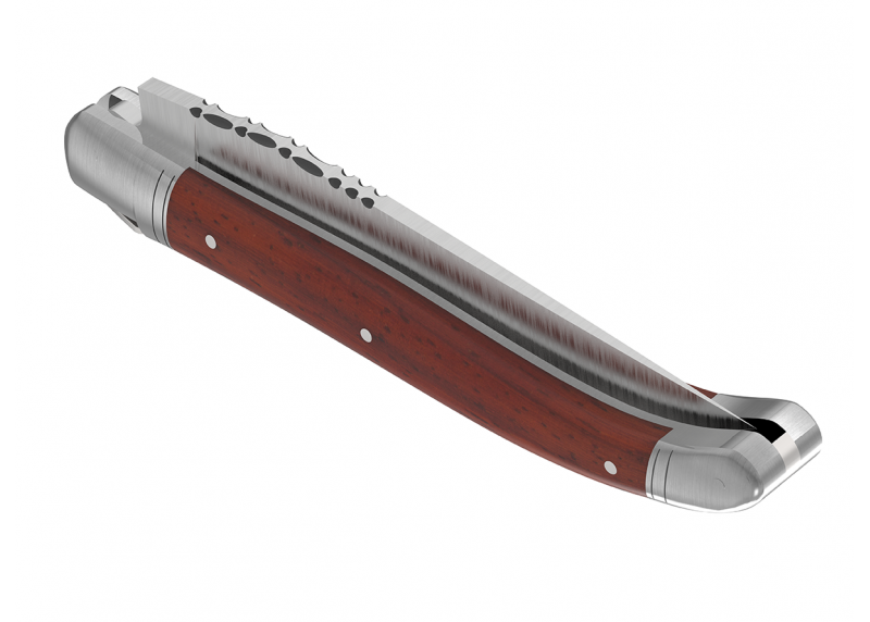 Couteau Laguiole avec un manche en bois de corail et 2 mitres en acier inoxydable image 5