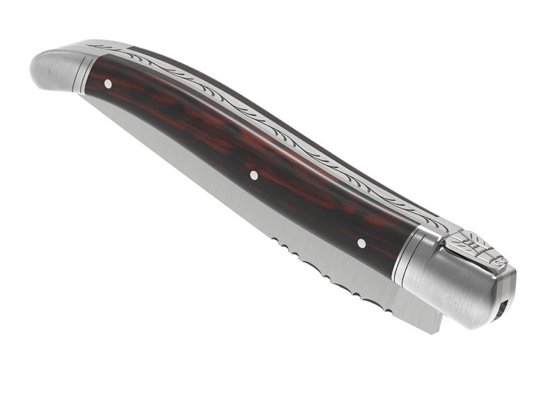 Laguiole knife with amourette wood handle and 2 stainless steel bolsters image 7