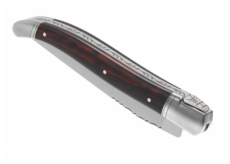 Laguiole knife with amourette wood handle and 2 stainless steel bolsters image 7