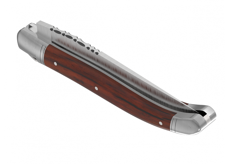 Couteau Laguiole avec un manche en bois de cocobolo et 2 mitres en acier inoxydable image 5
