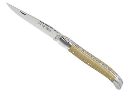Couteau Laguiole avec un manche en érable onde et 2 mitres en acier inoxydable image 1