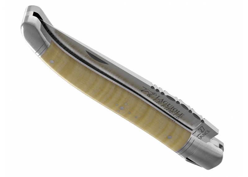 Couteau Laguiole avec un manche en érable onde et 2 mitres en acier inoxydable image 4