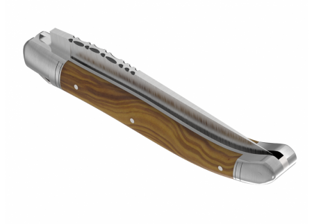 Couteau Laguiole avec un manche en bois d'olivier et 2 mitres en acier inoxydable image 5