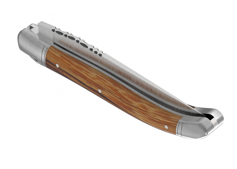 Couteau Laguiole avec un manche en bois de serpent et 2 mitres inox image 5