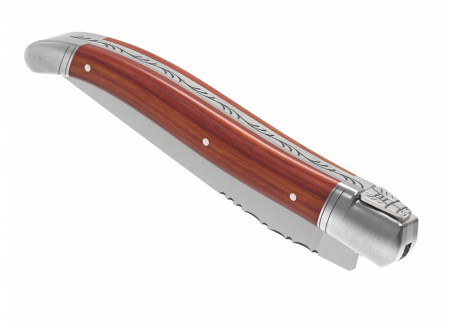 Laguiole knife with rosewood handle and 2 stainless steel bolsters image 7