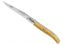 Laguiole knife with birch wood handle and 1 stainless steel bolster image 1