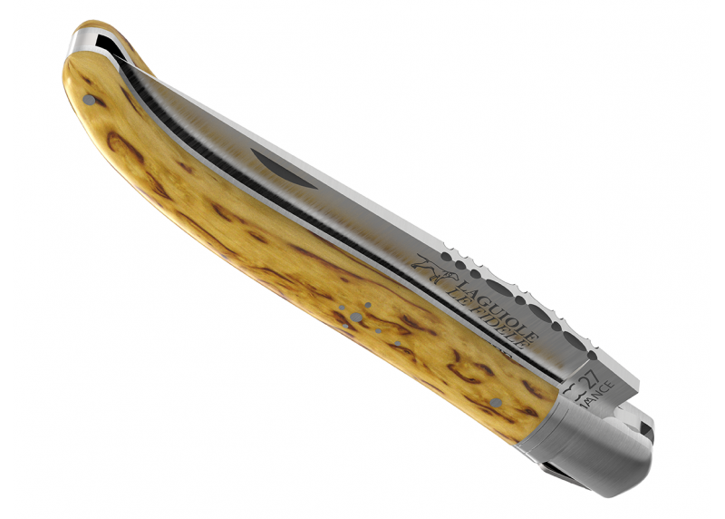 Couteau Laguiole avec un manche en bois de bouleau et 1 mitre en acier inoxydable image 4