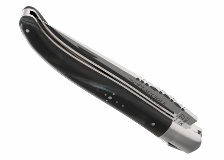 Couteau Laguiole avec un manche en corne brune et 1 mitre en acier inoxydable image 4